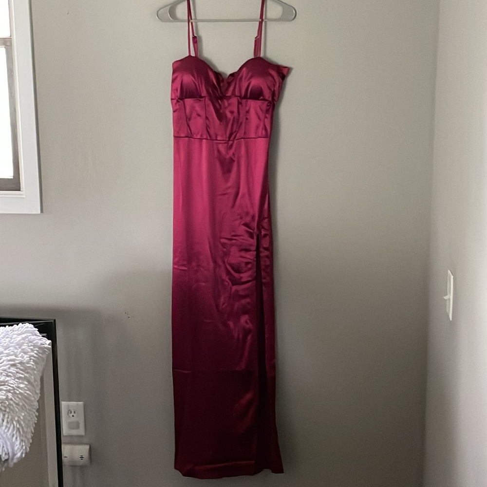 Maroon Formal Dress with Slit